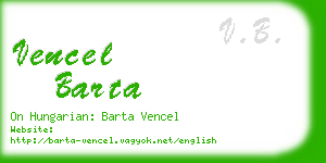 vencel barta business card